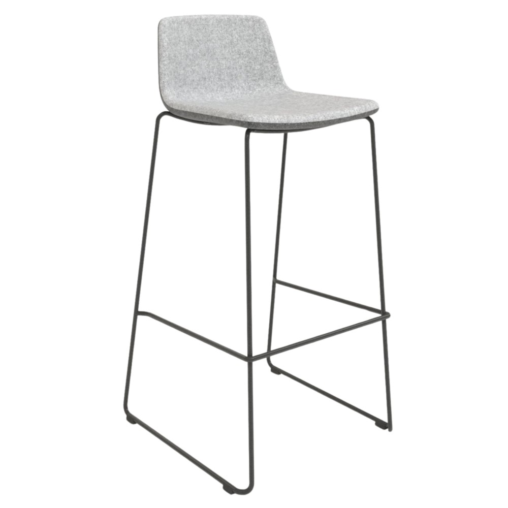Tabouret de bar TWIST&SIT en tissu et piètement métal 
